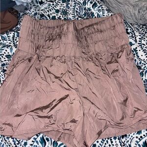 FP Movement by Free People High Waist Shimmering Brown Shorts